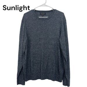 Banana Republic Men Premium Luxe Yarn Black-Gray Sweater SZ L Pullover Crew Neck